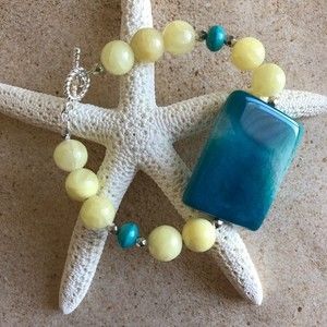 Turquoise and Light Lime Green Bracelet